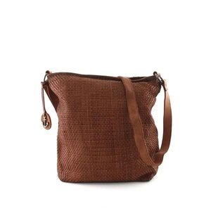 Elegant Brown Textured Shoulder Bag